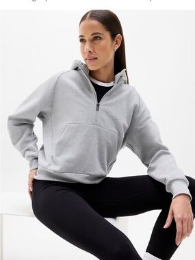 Athleta Light Gray forever fleece quarter zip